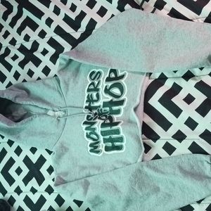 Grey, Croptop Hoodie, Size M,